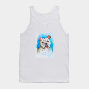 English Bulldog pet portrait watercolor painting Tank Top